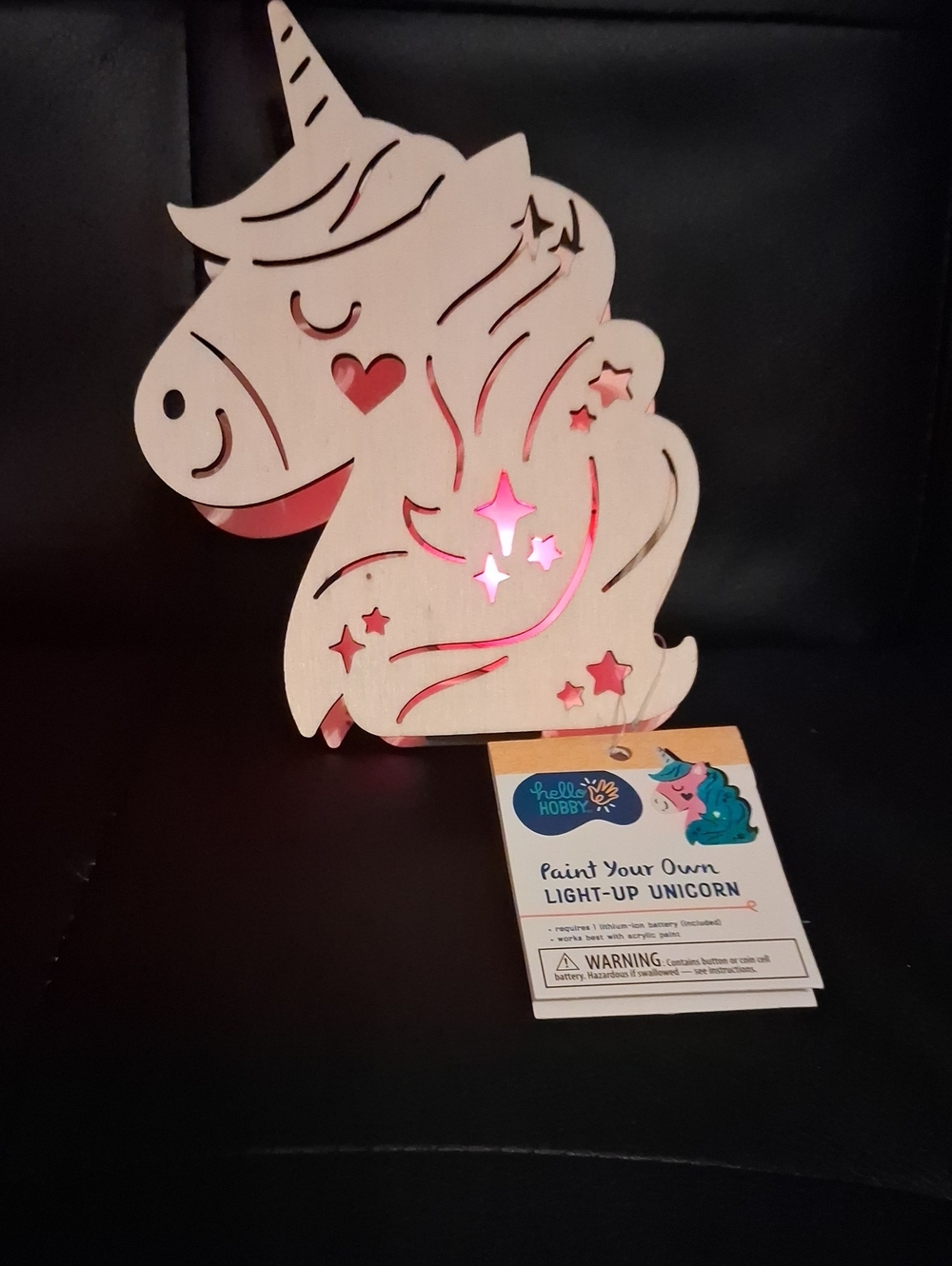 Light-Up Pink Unicorn Decorative Lantern Accent by